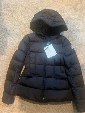 Moncler Women's Black Quilted Hooded Down Puffer Jacket